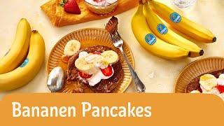 Bananen Pancakes mit Zitronenabrieb und Erdbeerquark  REWE Deine Küche [upl. by Ambie314]