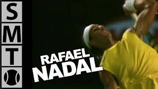 Rafael Nadal  Slow Motion Topspin Serve Closeup [upl. by Rausch]