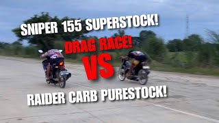 Raider carb VS Sniper 155 and Loaded mio  Drag race unli testing [upl. by Vernier]