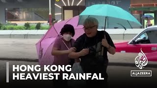 Hong Kong swamped after heaviest rain in 140 year [upl. by Beckie]