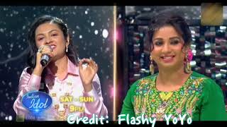 Mere Dholna Sargam Shreya Ghoshal with indian idol performer [upl. by Akiwak339]