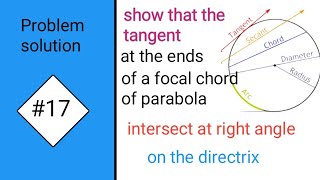 tangent at the endsfocal chord of parabolaEducationalinfo786 [upl. by Nosylla]