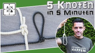 5 Knoten für alle Fälle  5 Knots  Bushcrafting  Camping  Survival  Reisen  AdventuresHappen [upl. by Hatokad]