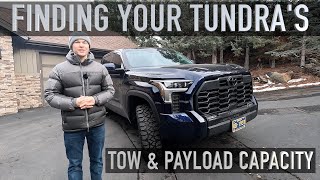 How to determine your Tundra Tow Capacity amp Payload  2022 2023 [upl. by Ahsaela550]