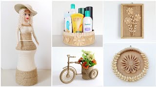 Jute Crafts  Best 5 crafts out of Jute  Jute craft ideas for home decoration [upl. by Attenej]