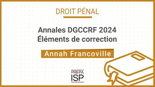 Annales DGCCRF 2024  Droit pénal [upl. by Auhsohey]