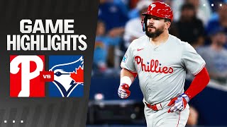 Phillies vs Blue Jays Game Highlights 9324  MLB Highlights [upl. by Lassiter]