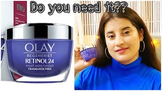 OLAY REGENERIST RETINOL 24 NIGHT CREAM REVIEW Best Anti Ageing Night Cream Rachna Jintaa [upl. by Einhorn]