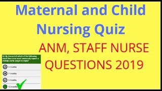 Maternal and child nursing Question 2019  ANM Question  Staff nurse questions [upl. by Sibilla]