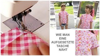 Wie man eine aufgesetzte Tasche näht  Cool Shirt  Nähen mit Marina [upl. by Nwavahs488]