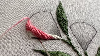 Elegant flower designhand embroiderylatest hand embroidery tutorial [upl. by Pickar]