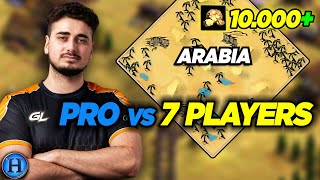 A Pro Starting With 10000 Gold vs 7 Players  AoE2 [upl. by Mide]