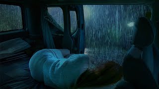 Deep Sleep with Rain Sounds on Camping Car Window  Rain sounds for sleeping [upl. by Shawnee941]