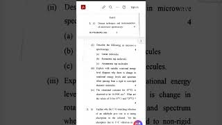 MSc Chemistry Spectroscopy 2 Previous year paper CBLU KUKMDU Shorts [upl. by Llecrep464]