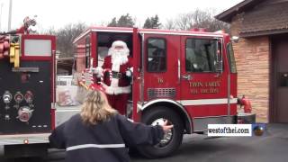 Twin Lakes Fire Department Santa arrival 2016 [upl. by Arretak512]