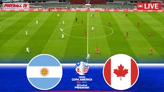 LIVE  ARGENTINA vs CANADA  SEMIFINAL COPA AMERICA 2024  Full Match Live  PES Gameplay Video [upl. by Balduin]