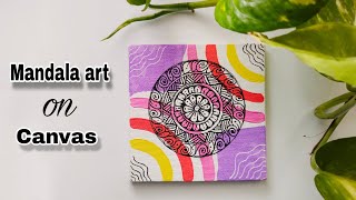 Mandala art on canvas  acrylic painting  boho art  mandala art for beginners  pastel color 🌈✨ [upl. by Arised896]