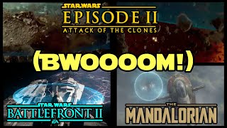 JangoBoba Fett Seismic Charge ALL VERSIONS AOTC Battlefront II The Mandalorian Comparison [upl. by Neehsas]