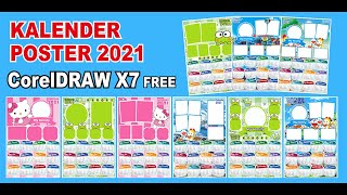 DOWNLOAD TEMPLATE KALENDER POSTER 2021 CORELDRAW GRATIS CDR X7 DAN CDR X5 [upl. by Aliakam]