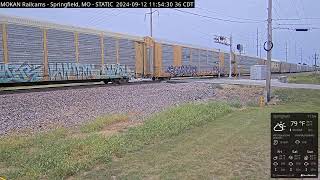 MOKAN Railcams Springfield Missouri BNSF Thayer North Subdivision MP 20470 RECURRENT STREAM [upl. by Ortensia937]