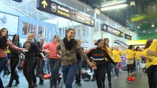 Flash mob in Vilnius airport [upl. by Imotas]