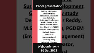 4Best papers accepted for presentation webconference10 Oct 2023 conference [upl. by Bradwell]