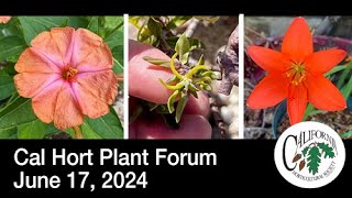 Plant Forum California Horticultural Society September 16 2024 [upl. by Enomal]