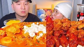 콘마요 마라 로제 엽떡🌶️ 먹방 망해서 교촌 치킨🍗 먹는 먹방 Mukbang ASMR [upl. by Bela]