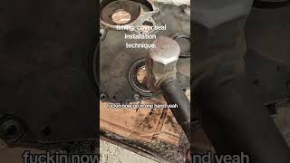 Timing Cover Seal Installation Technique mechanic [upl. by Rednav]