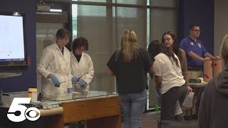 Hundreds of eighth graders visit Kiamichi Tech Campus in Poteau for career fair [upl. by Yejus]