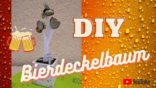 DIY  Bierdeckelbaum  Kronkorkenbaum selber basteln  Männergeschenk  Partydeko [upl. by Rebecca]