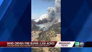 Ridge Fire burns 2500 threatens structures in Northern California [upl. by Oad]