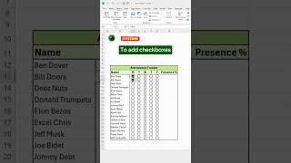 Expert Reveals Interactive Presenty Tracker Secrets for Beginners  excel msexcel exceltips [upl. by Ardnoik]