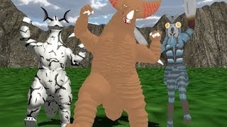 MMD Ultraman  Eleking Gomora and Baltan being cute [upl. by Amorita626]