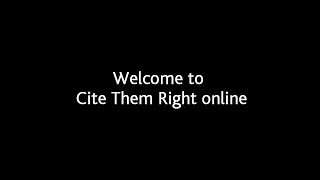 Welcome to Cite them right online [upl. by Raseac84]