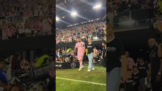 Captain Messi enters the stadium with David Beckhams daughter Harper [upl. by Aynas]