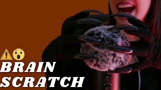 ASMR  FAST AND AGGRESSIVE MIC SCRATCHING on fluffy cover intense tingles  BLACK extra long nails [upl. by Ecnedurp]