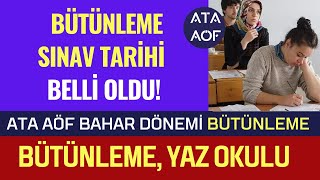 Ata Aöf Bütünleme Sınav Tarihi Belli Oldu Ata Aöf Yaz Okulu Tarihi [upl. by Saudra]