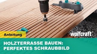 Holzterrasse selber bauen Perfektes Schraubbild mit dem Bohrmobil  wolfcraft [upl. by Nahtannhoj]