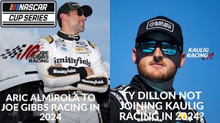 Aric Almirola To Joe Gibbs Racing In 2024  Ty Dillon Not Joining Kaulig Racing In 2024 [upl. by Merline]