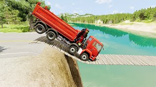 Mobil vs Suspension Bridge 11  BeamNG Drive [upl. by Rhee]