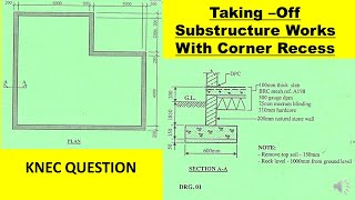 Taking Off Substructure  Corner Recess SIMPLEST Explanation QUANTITY SURVEYING TUTORIALS [upl. by Granville866]