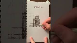 Gothic Cathedral Sketch shorts architecture sketch cathedral gothic drawing wells [upl. by Ena]