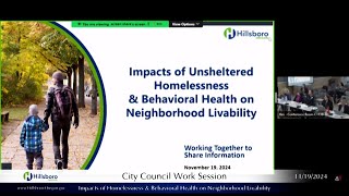 Impacts of Unsheltered Homelessness amp Behavioral Health on Neighborhood Livability Work Session [upl. by Leur]