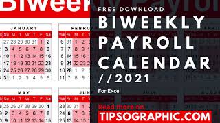 2021 Biweekly Payroll Calendar Template for Excel ► Free Download [upl. by Mcdade]