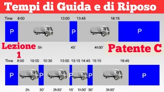 Lezione 1 Tempi di guida e di riposo  Patente C  Episodio 1 [upl. by Natsirk]