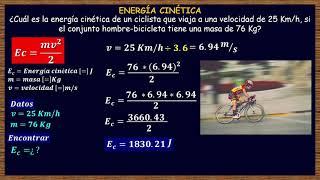 ENERGÍA CINÉTICA FÓRMULA EJERCICIO 1 [upl. by Nosiaj]