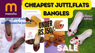 MEESHO CHEAPEST FESTIVAL FLATS amp BANGLES 🥰 FESTIVAL JUTTIESBANGLES UNDER Rs150 meesho haul [upl. by Ralli]