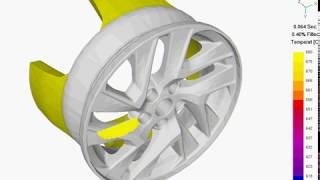 Wheel casting mold filling simulation using SOLIDCast [upl. by Zerk575]