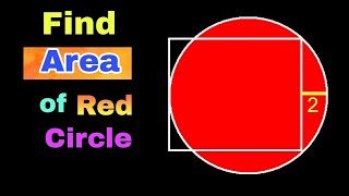 Can You Find Area of the Red Shaded Circle   Square  math maths  geometry [upl. by Kolosick377]